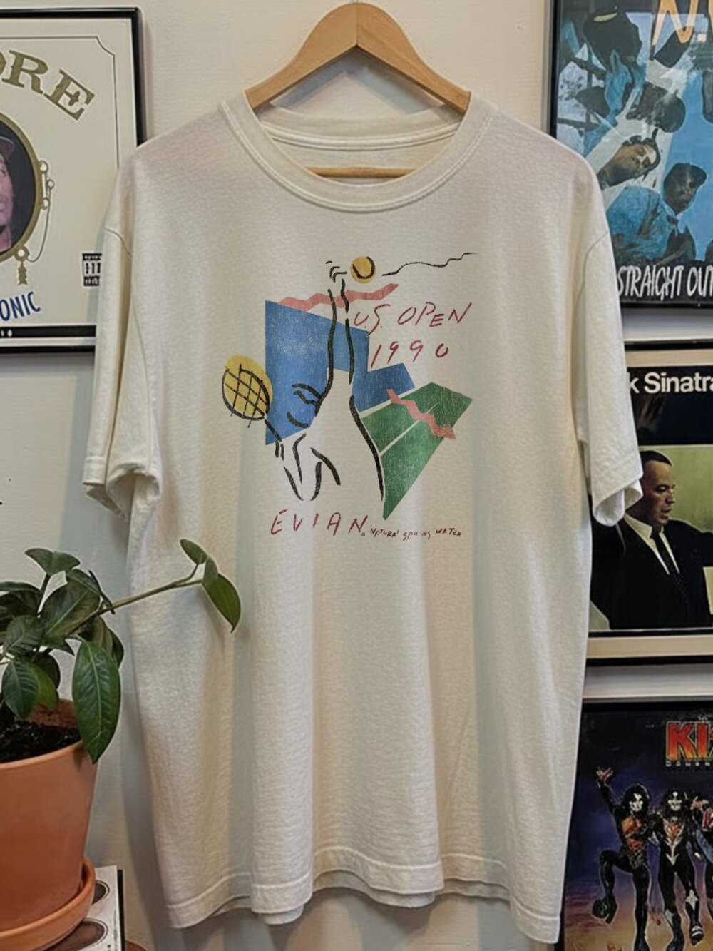 1990 US Open Evian Promo White Tee